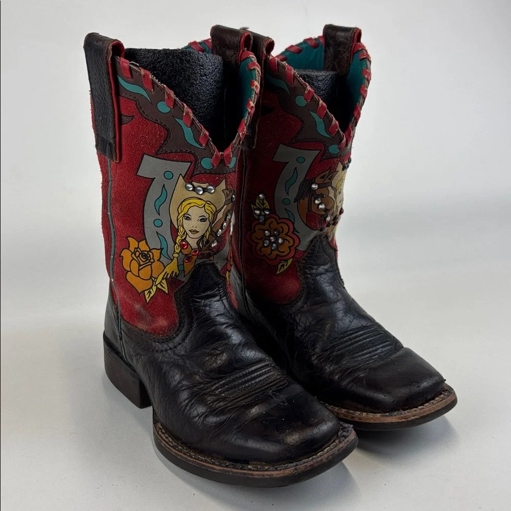 ARIAT Quincy Collection Limited Edition Bronco Billie Leather Boot Kids Size 10